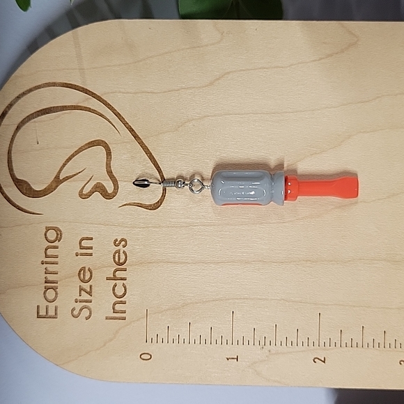 Wrench and Screwdriver Dangle Earrings, lightweight, unisex - Picture 4 of 6